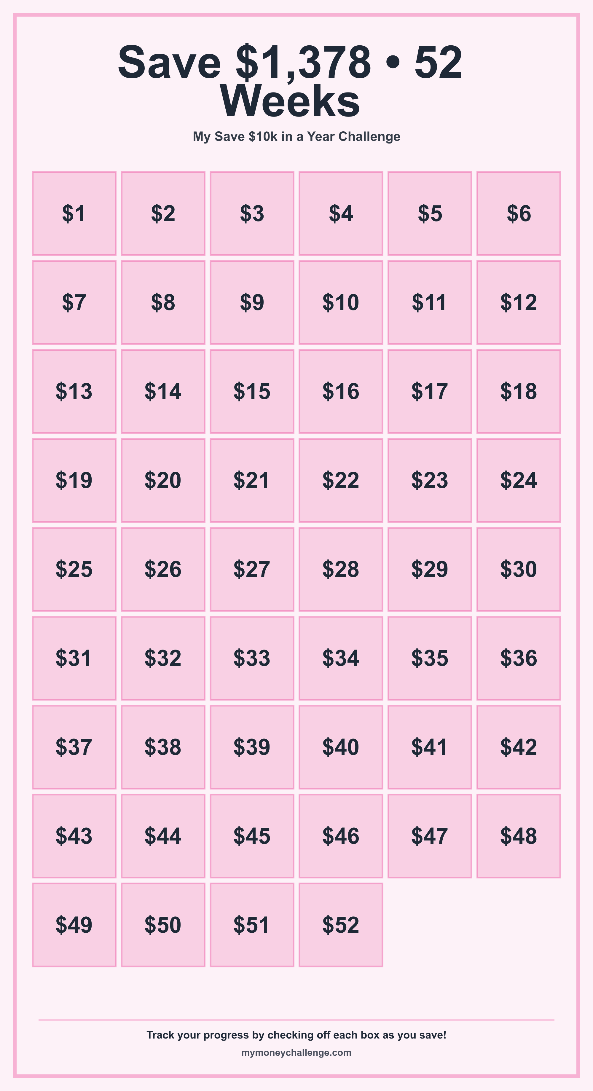 Save $10k in a Year Challenge savings challenge preview - Save $10,000