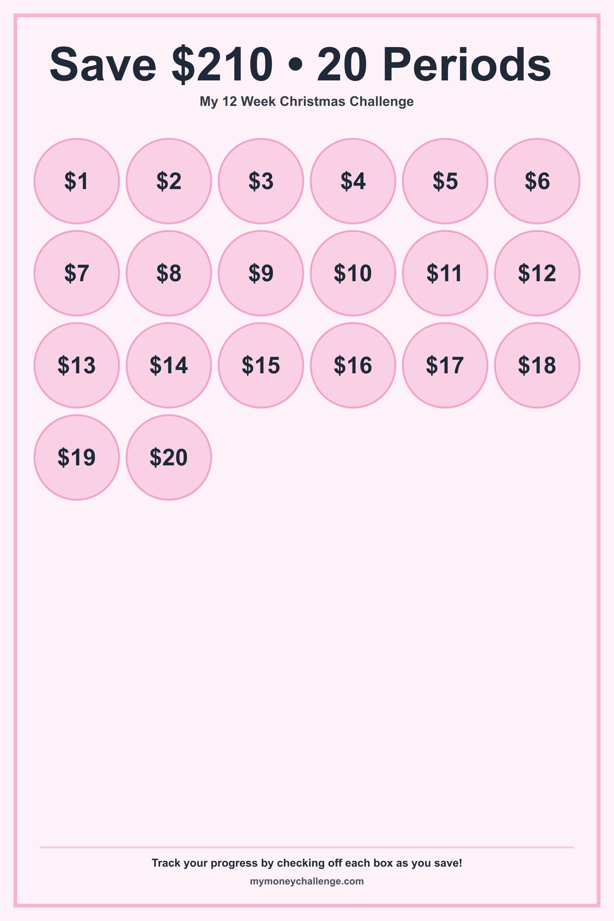 12 Week Christmas Challenge savings challenge preview - Save $78