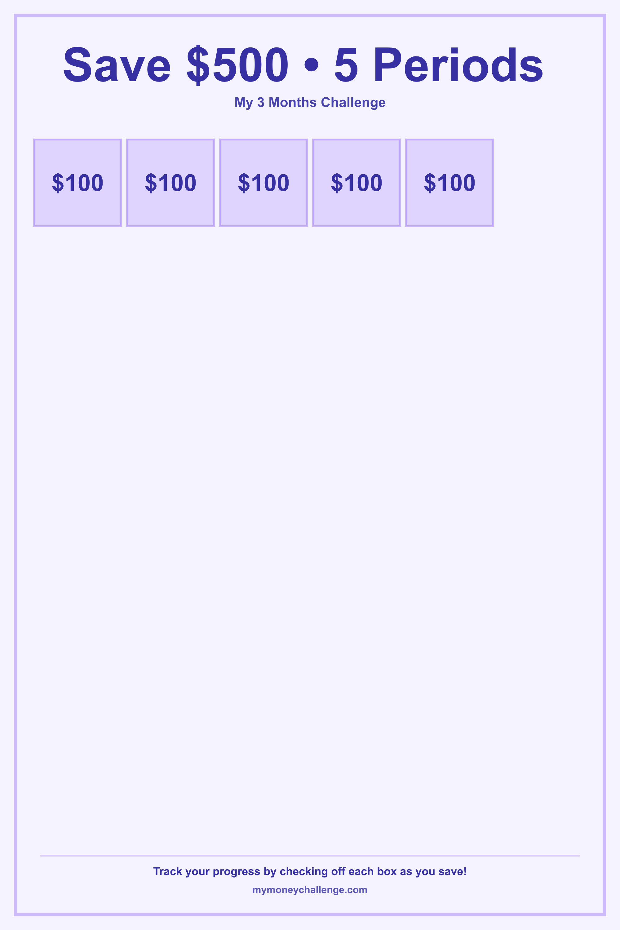 3 Months Challenge savings challenge preview - Save $300