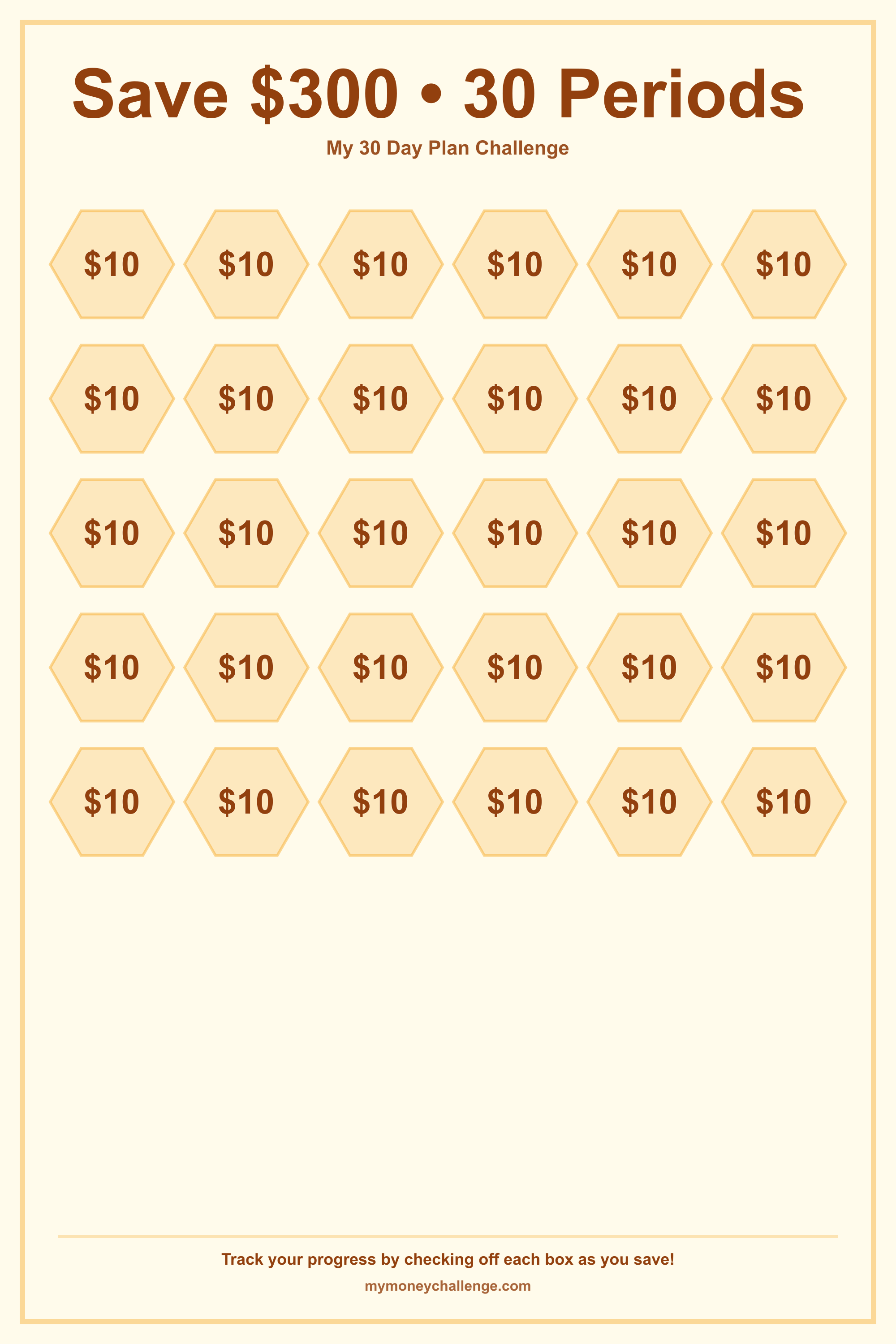 30 Day Plan Challenge savings challenge preview - Save $300