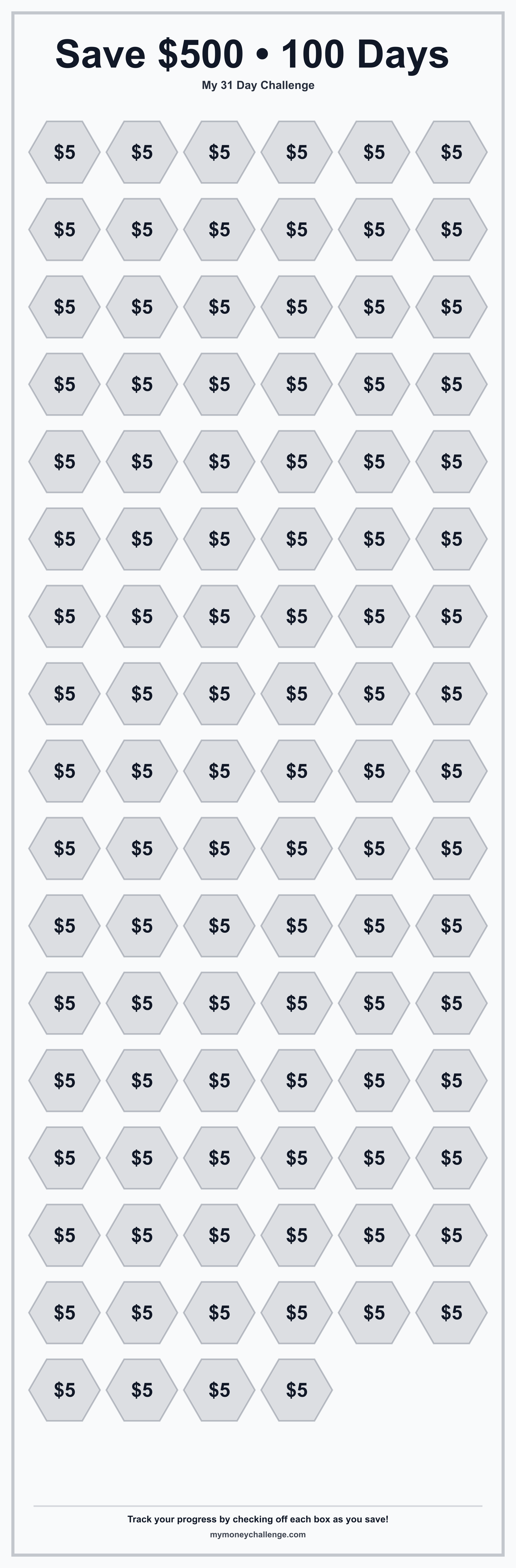 31 Day Challenge savings challenge preview - Save $155