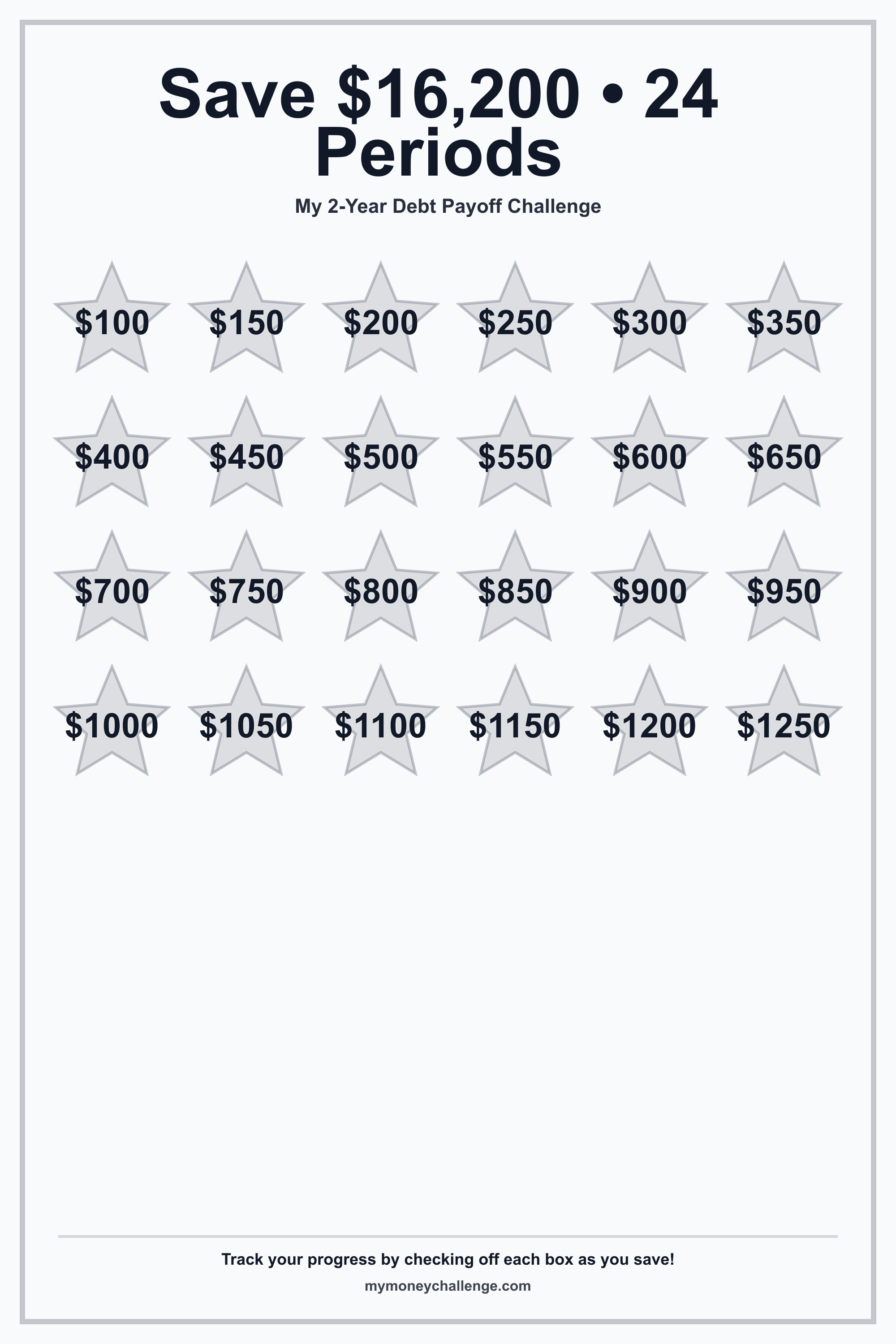 2-Year Debt Payoff Challenge savings challenge preview - Save Variable