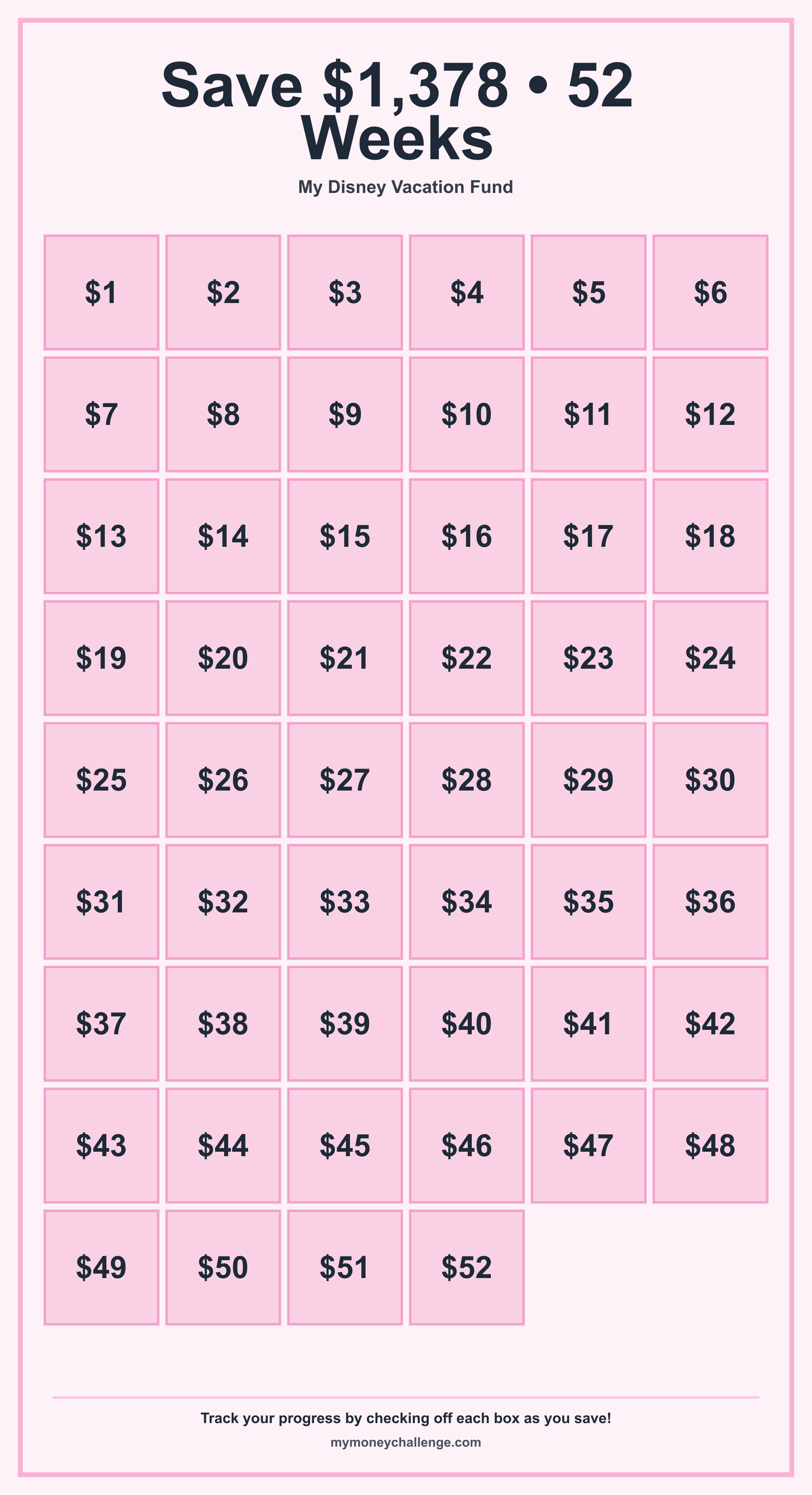 Disney Vacation Fund savings challenge preview - Save $3,000