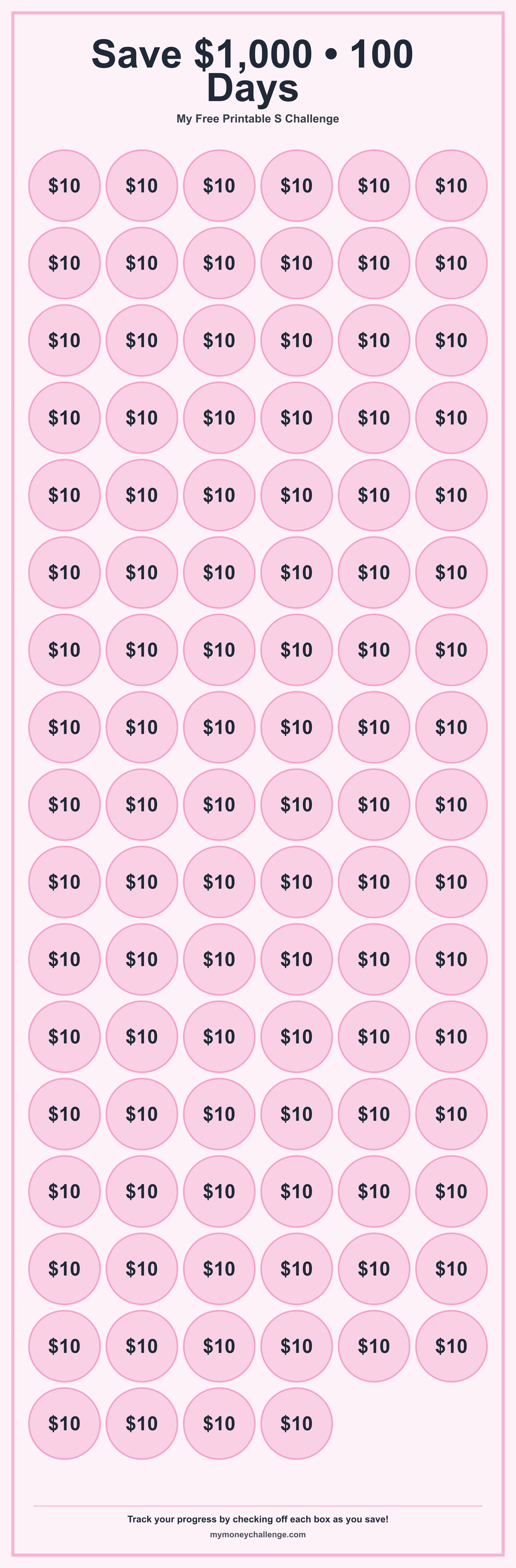 Free Printable S Challenge savings challenge preview - Save $300