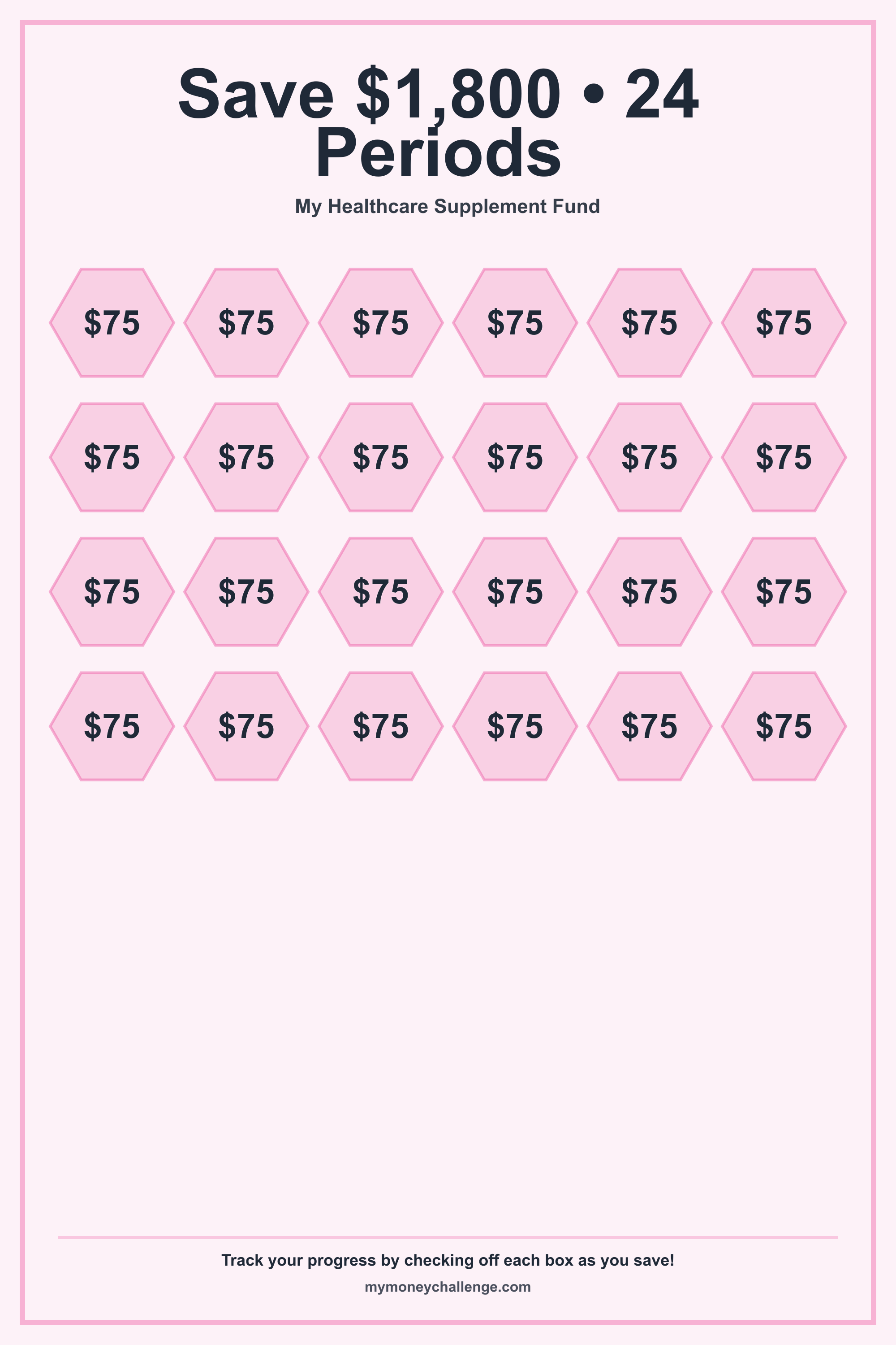 Healthcare Supplement Fund Challenge savings challenge preview - Save $1,800