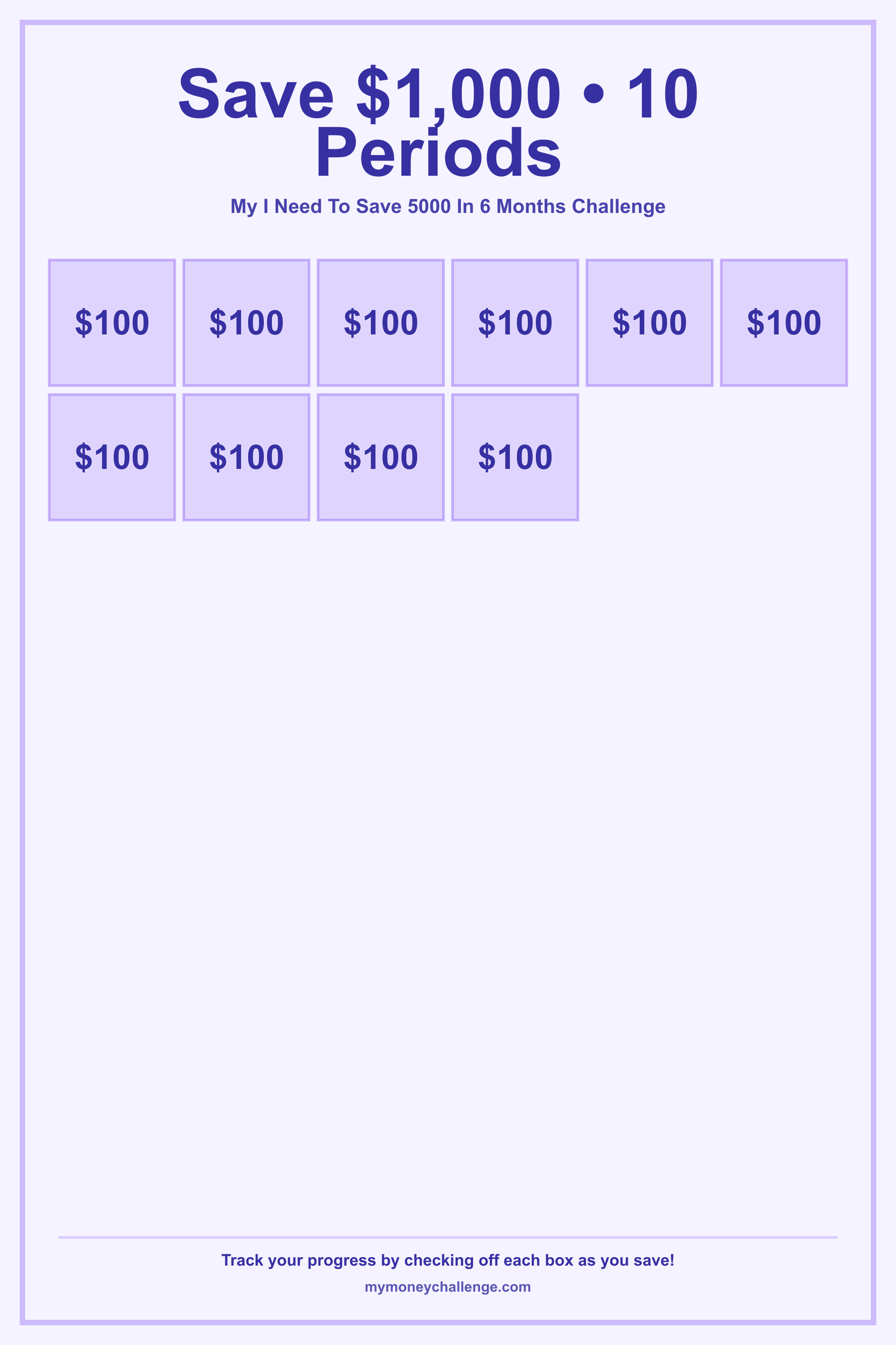 I Need To Save 5000 In 6 Months Challenge savings challenge preview - Save $600