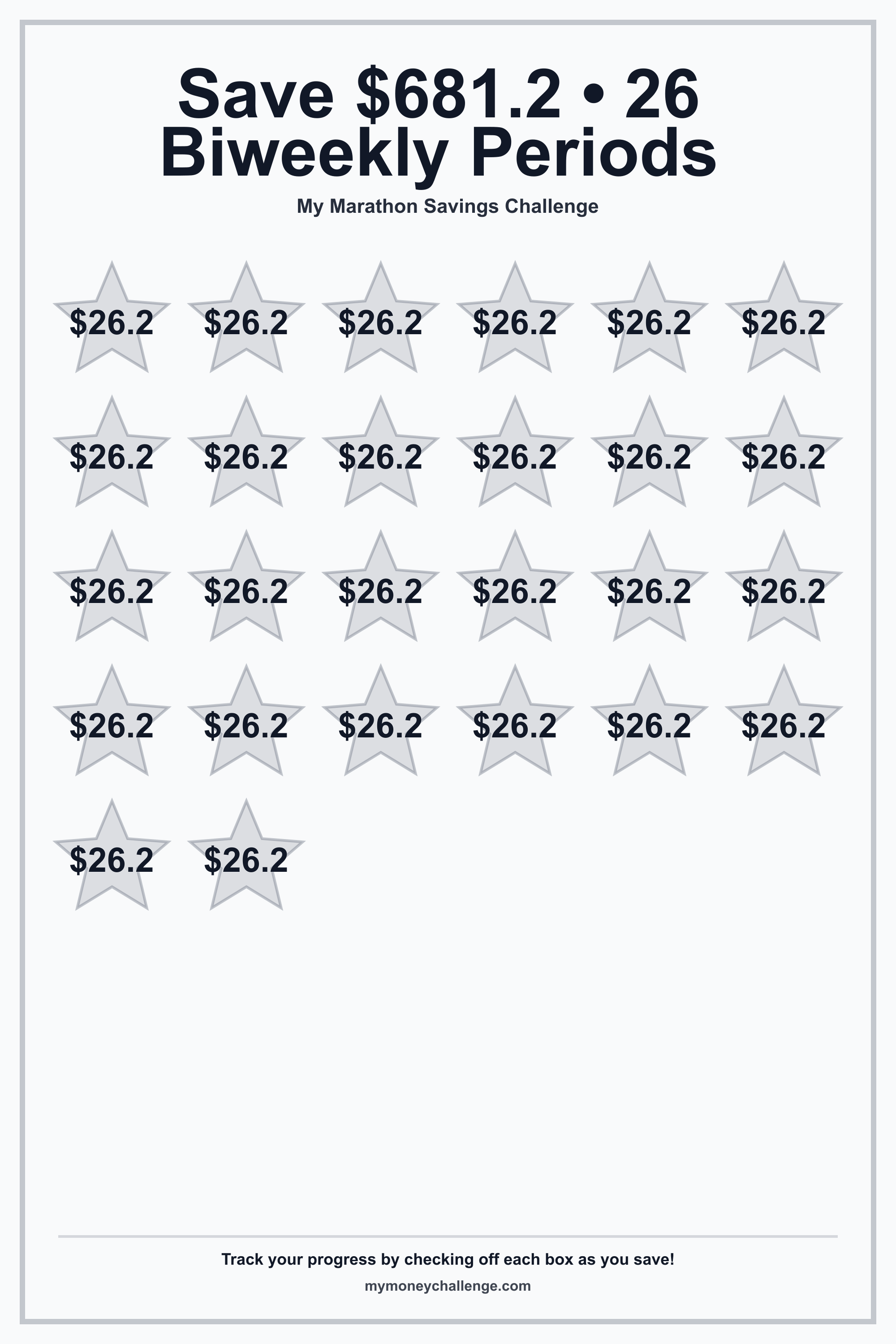 Marathon Savings Challenge savings challenge preview - Save $681.20