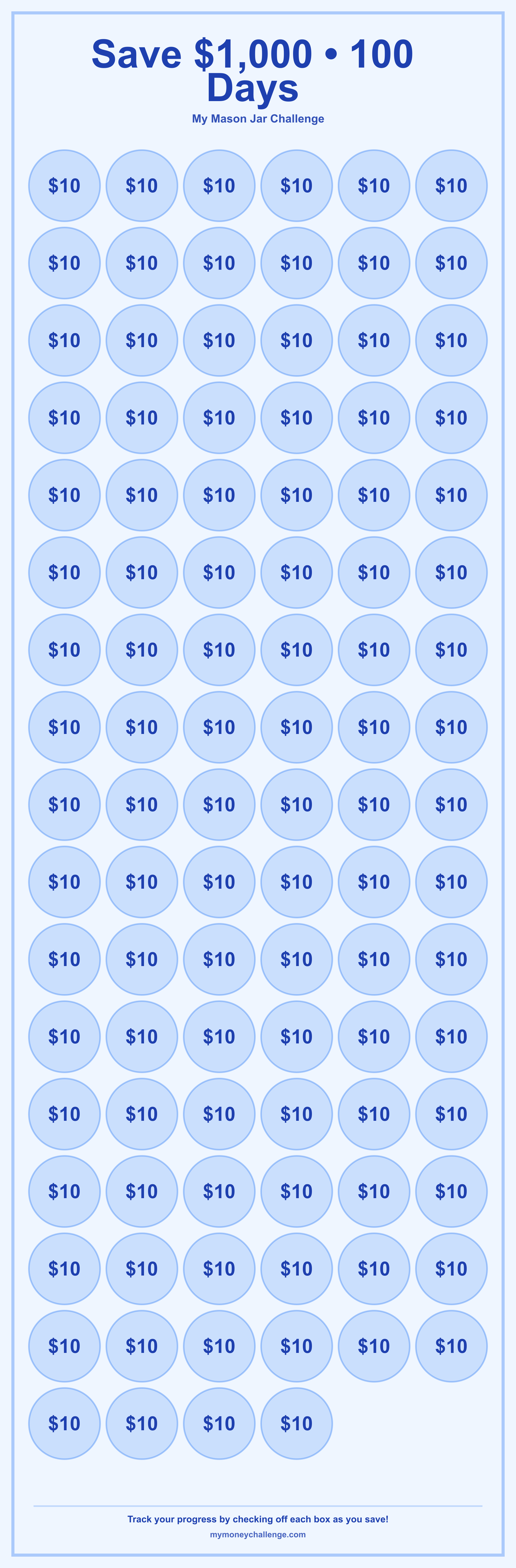 Mason Jar Challenge savings challenge preview - Save $300