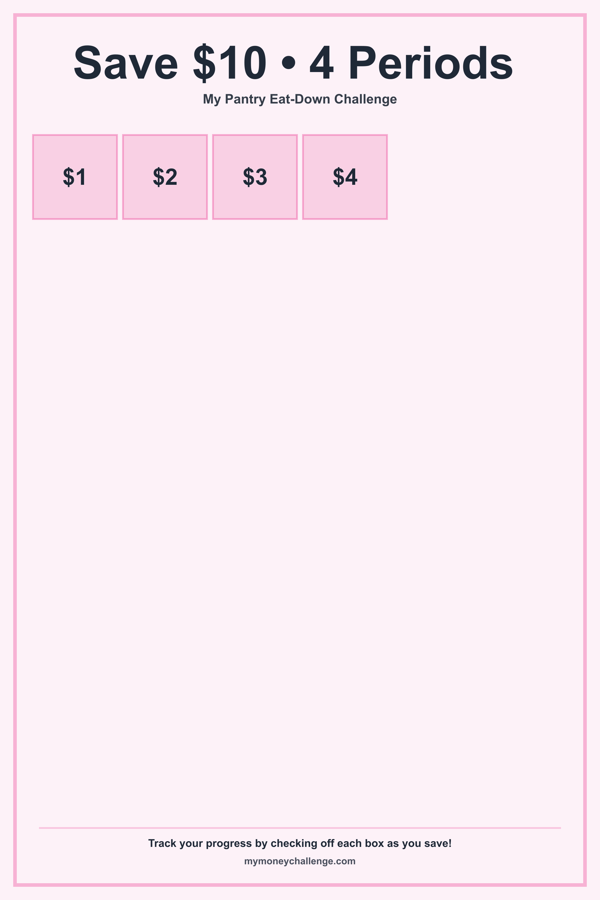 Pantry Eat-Down Challenge savings challenge preview - Save Variable