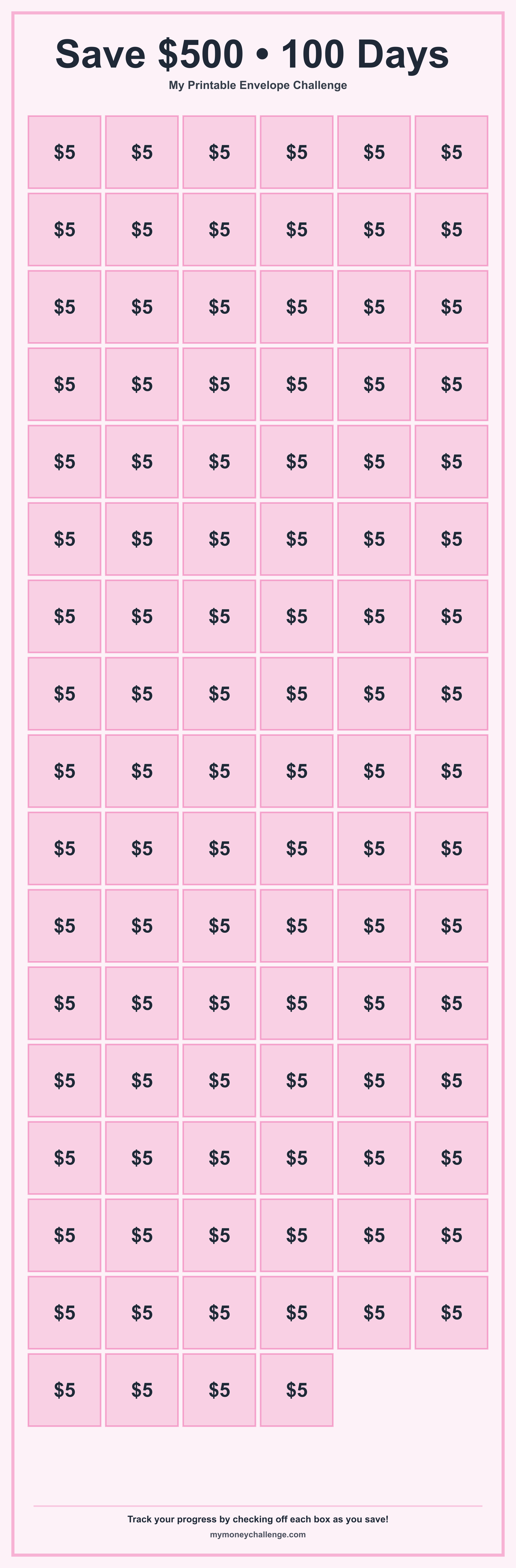 Printable Envelope Challenge savings challenge preview - Save $1,000