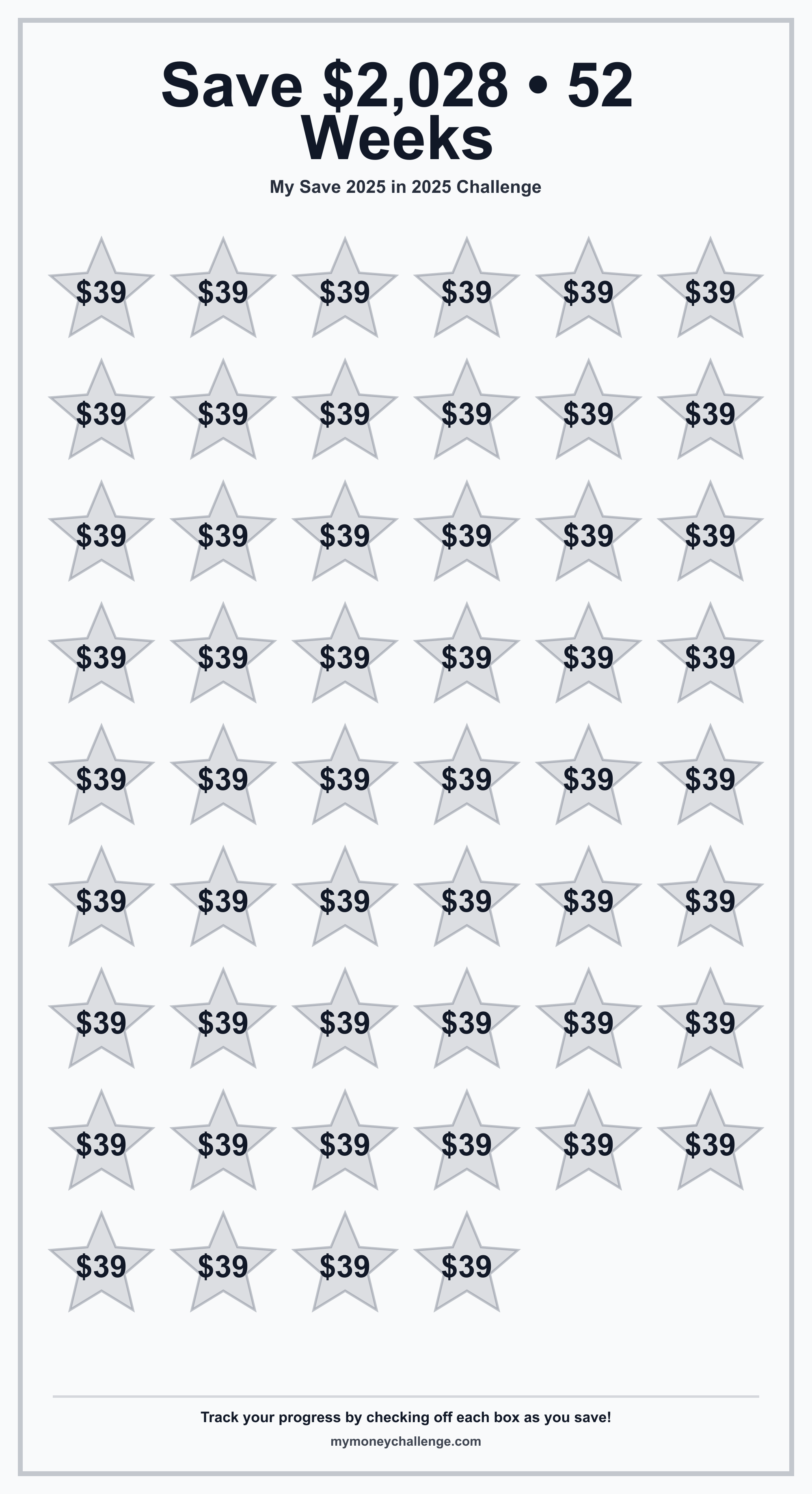 Save 2025 in 2025 Challenge savings challenge preview - Save $2,025