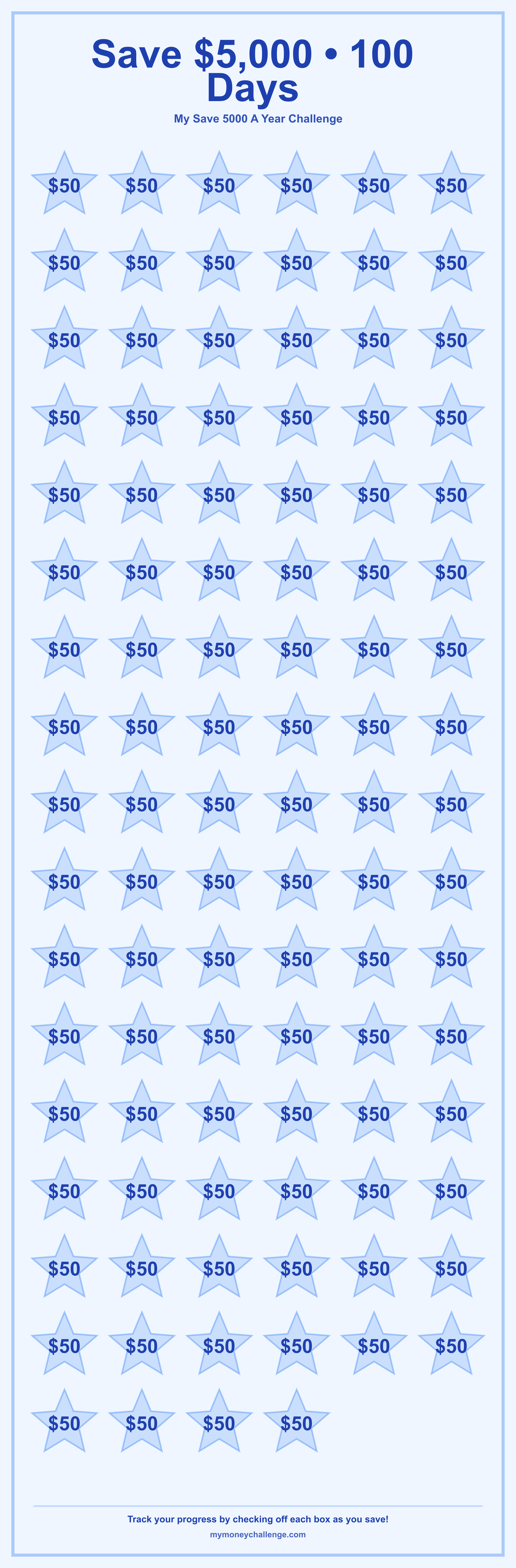 Save 5000 A Year Challenge savings challenge preview - Save $5,000