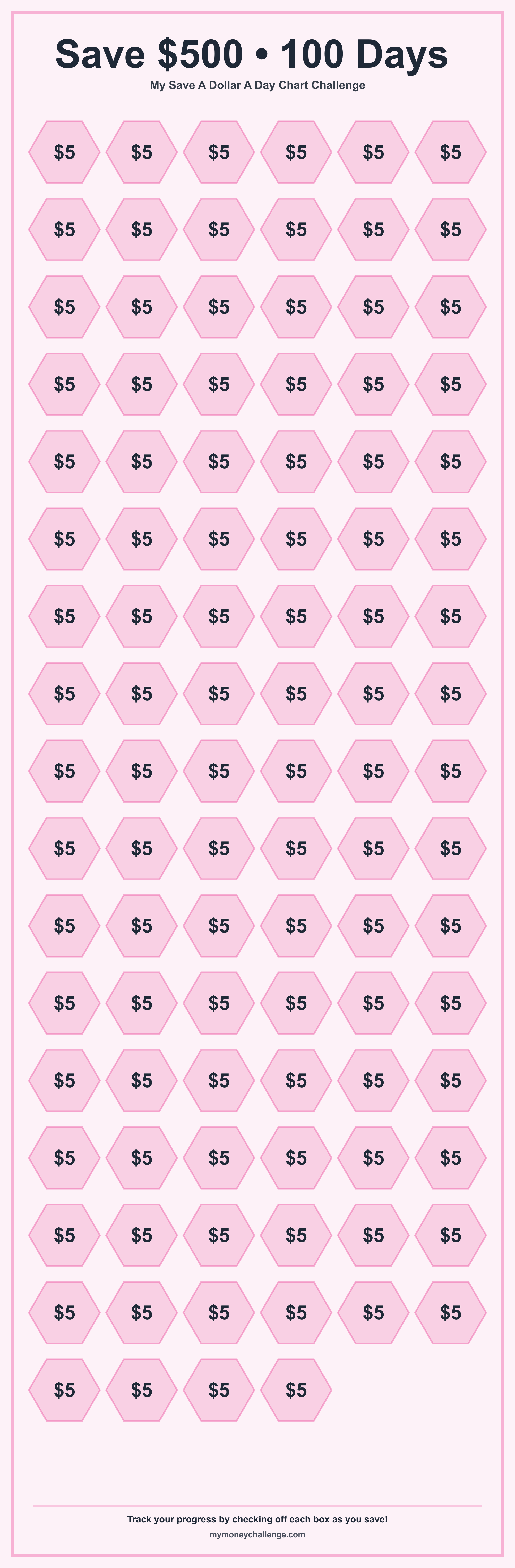 Save A Dollar A Day Chart Challenge savings challenge preview - Save $150