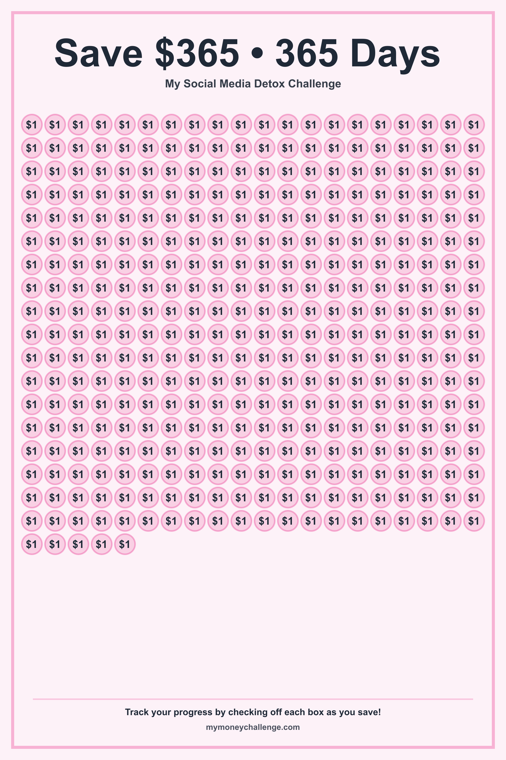 Social Media Detox Savings Challenge savings challenge preview - Save Variable