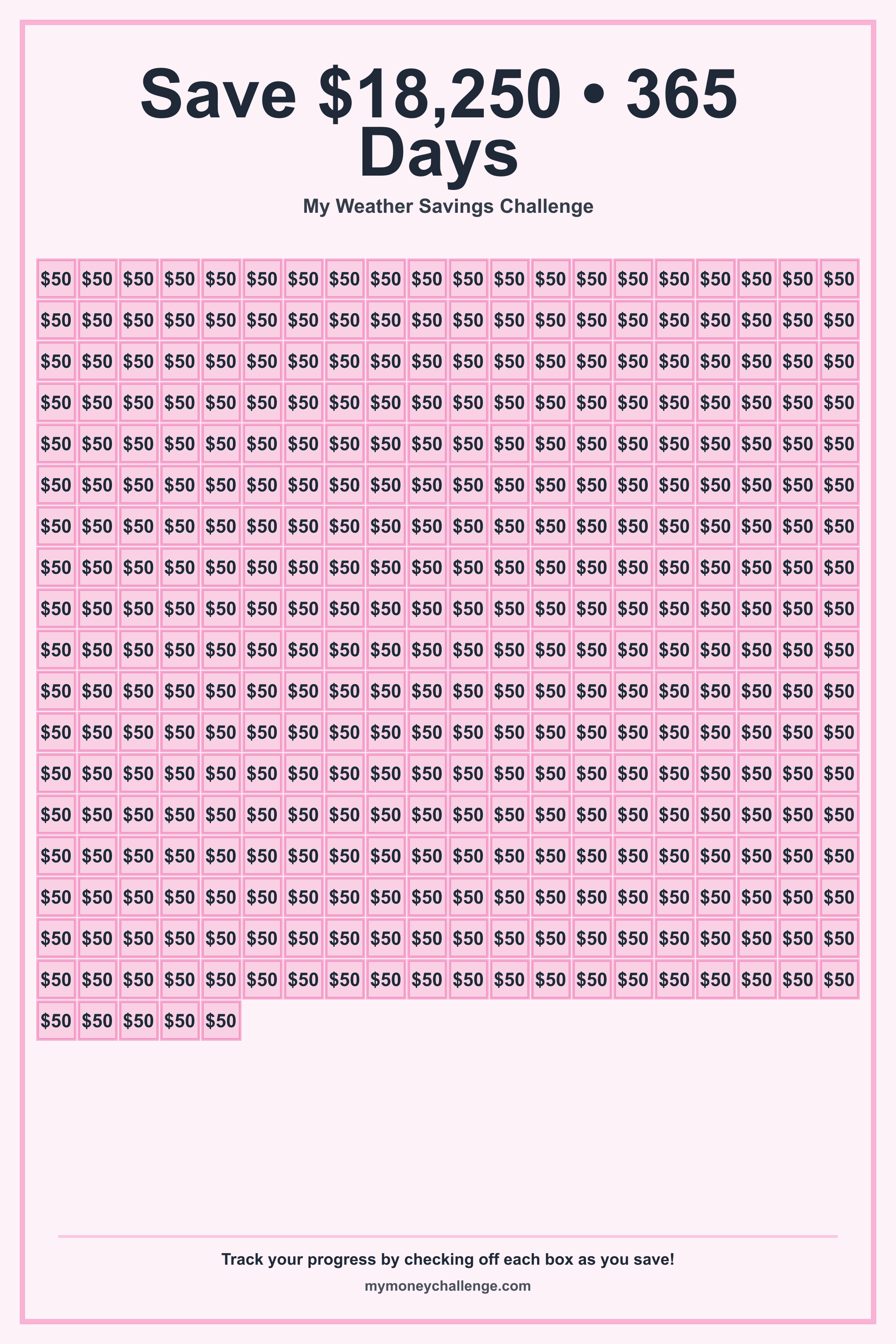 Weather Savings Challenge savings challenge preview - Save Variable